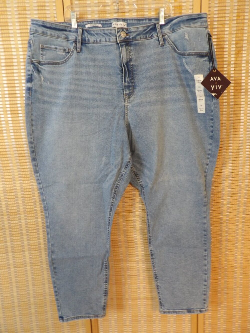 NWT Women's Ava & Viv Size 26 (Waist 46in) Skinny High-Rise Stretch Denim Jeans